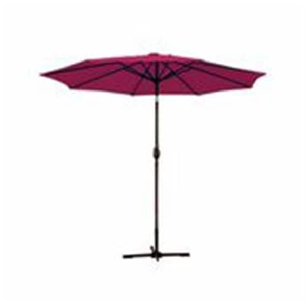 Propation 9 Ft. Aluminum Patio Market Umbrella Tilt with Crank - Burgundy Fabric & Bronze Pole PR648411 - main